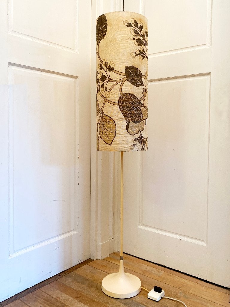 Mid-Century 60s/70s vloerlamp met trompetvoet/cilinderkap, Ophalen, Gebruikt, Stof, Mid-Century-Modern