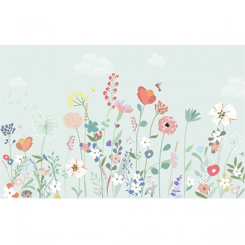 Kinderbehang Behang Bloemen Veld MIMI'Lou, Mimilou, Ophalen of Verzenden, 8, rue Saint-Marc 75002 Paris France, Info@mimilou.fr
