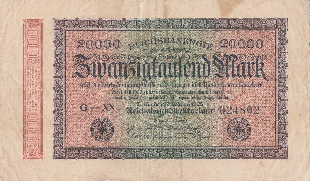 20000 Mark 1923, Postzegels en Munten, Ophalen of Verzenden, Duitsland