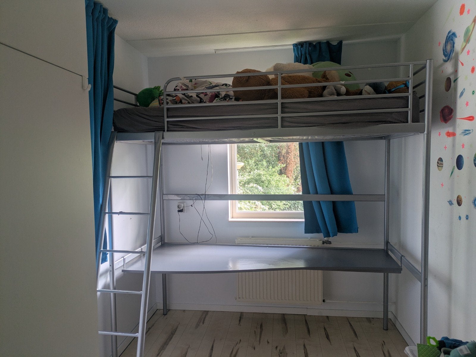 IKEA Svarta Hoogslaper met Bureau, Ophalen, Gebruikt, Eenpersoons, 200 cm