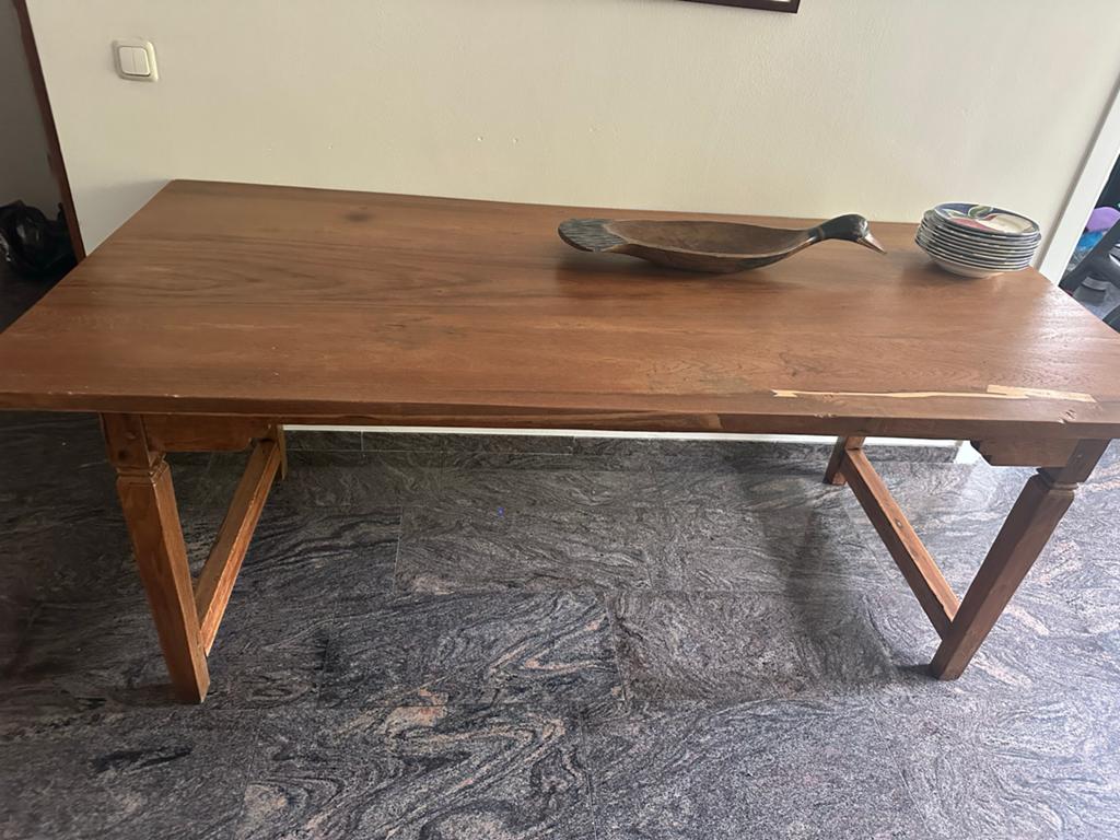 Robuuste antiek franse houten eettafel, Ophalen of Verzenden, Zo goed als nieuw