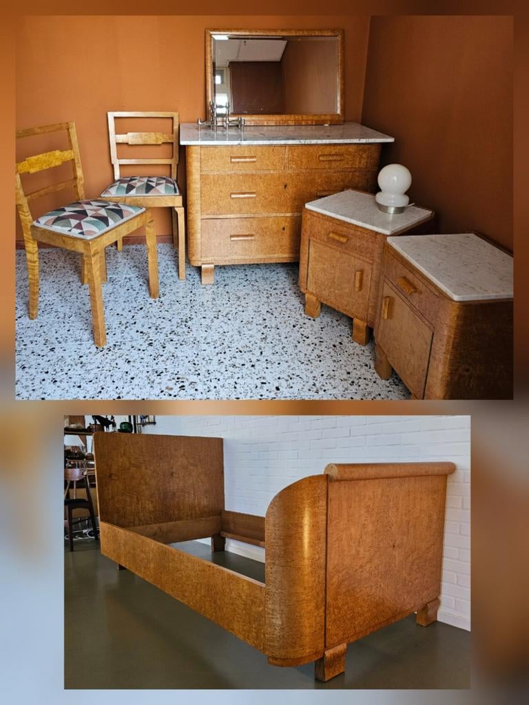Unieke Art Deco complete slaapkamer - Jaren 20 / 30, Ophalen of Verzenden, Zo goed als nieuw, Twijfelaar, X