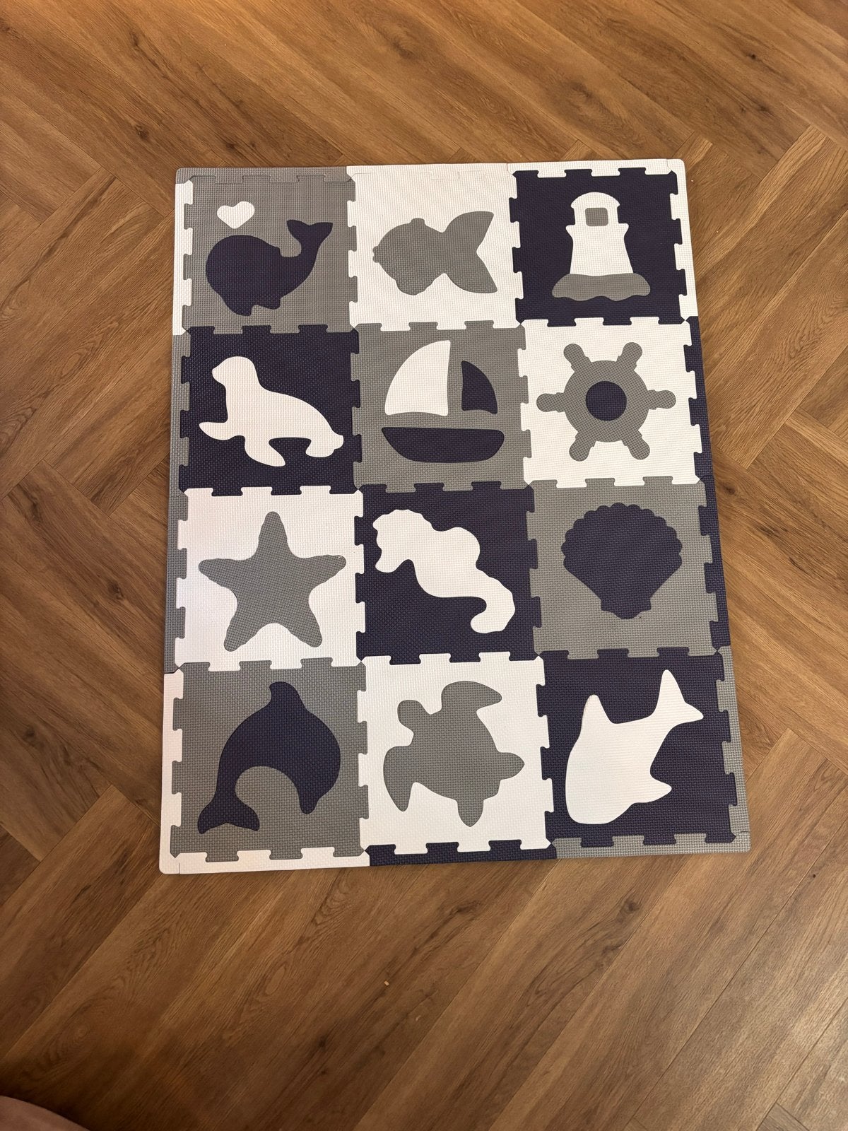 Speelkleed/puzzelmat met zeedieren, Ophalen of Verzenden, Gebruikt, Speelkleed