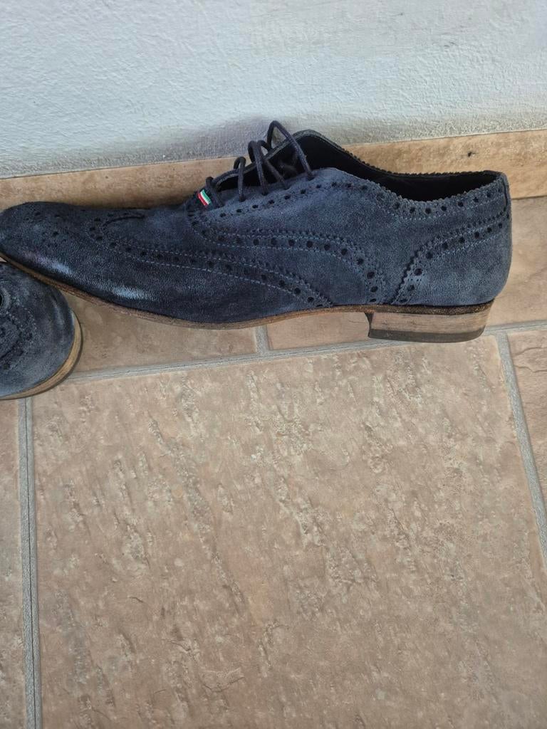Italian made heren schoenen, Blauw, Vero cuoio, Ophalen of Verzenden, Gedragen