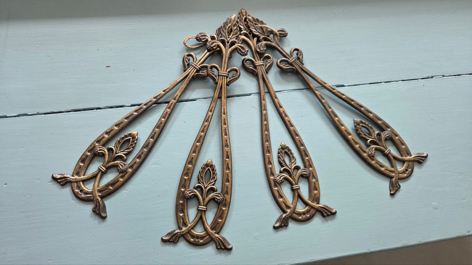 4 oude Franse ornamenten 24 cm lang, Ophalen of Verzenden