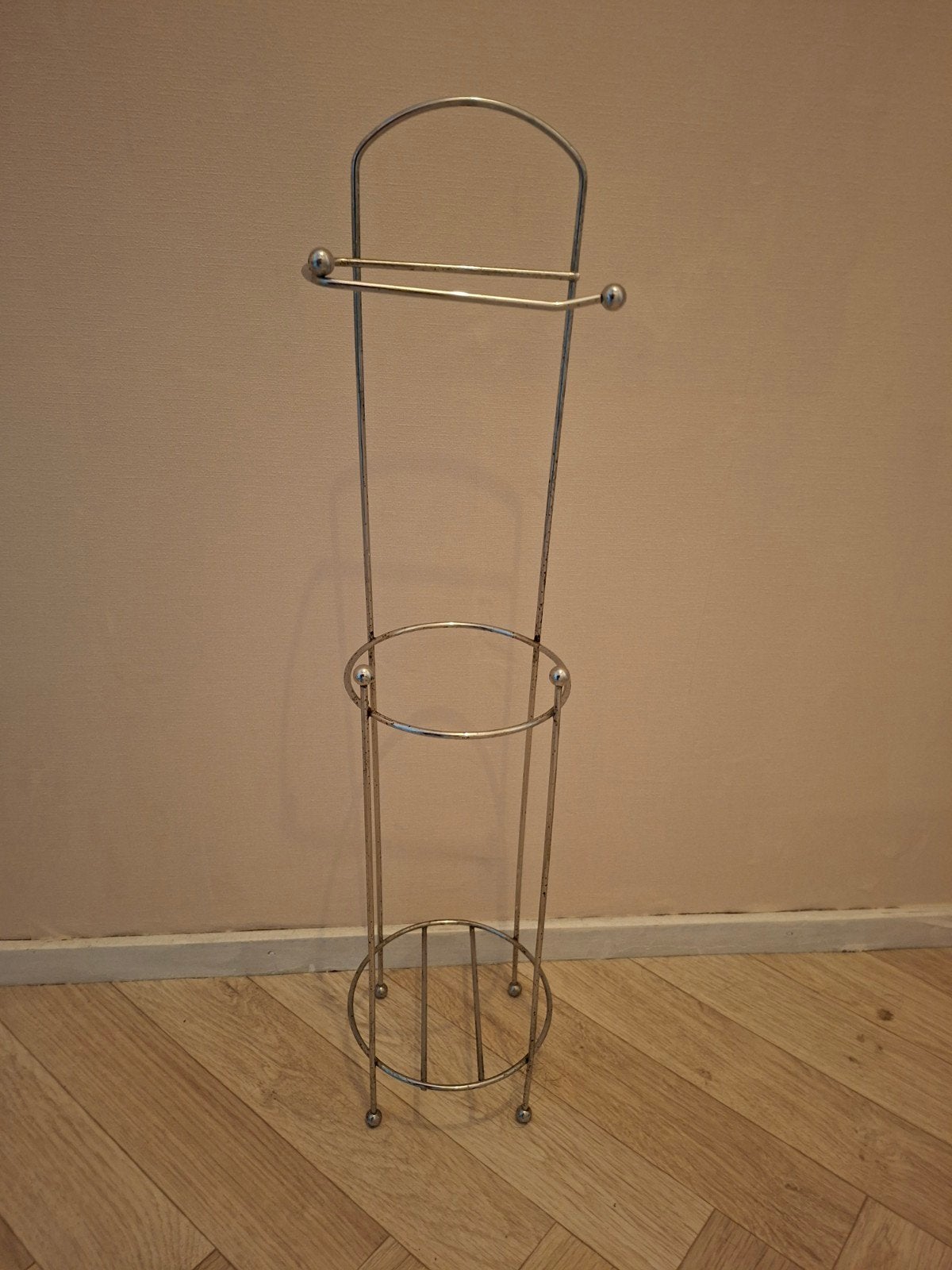 staande wc rolhouder/  2 ijzeren deurhangers, Ophalen, Gebruikt, Zilver, Handdoekhaak