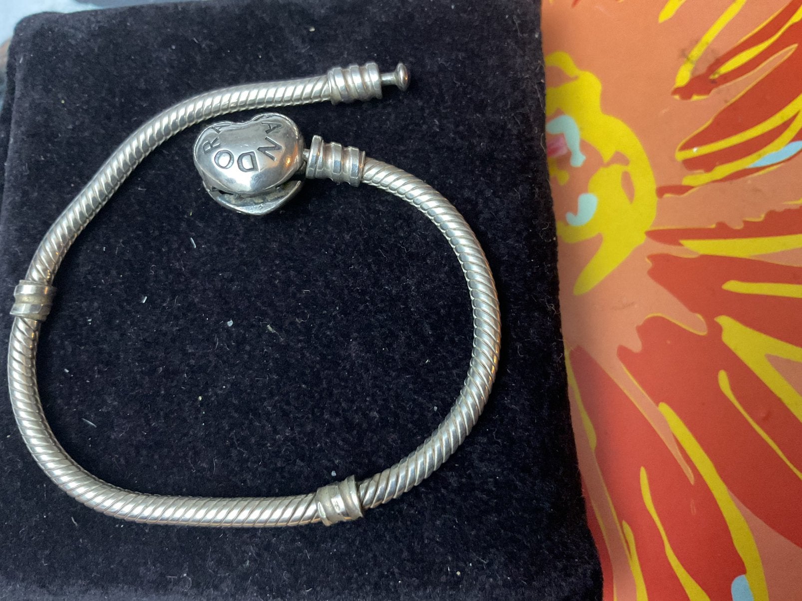 Pandora Armband met Hart sluiting 19 cm, Verzenden, Zo goed als nieuw, Zilver, Pandora