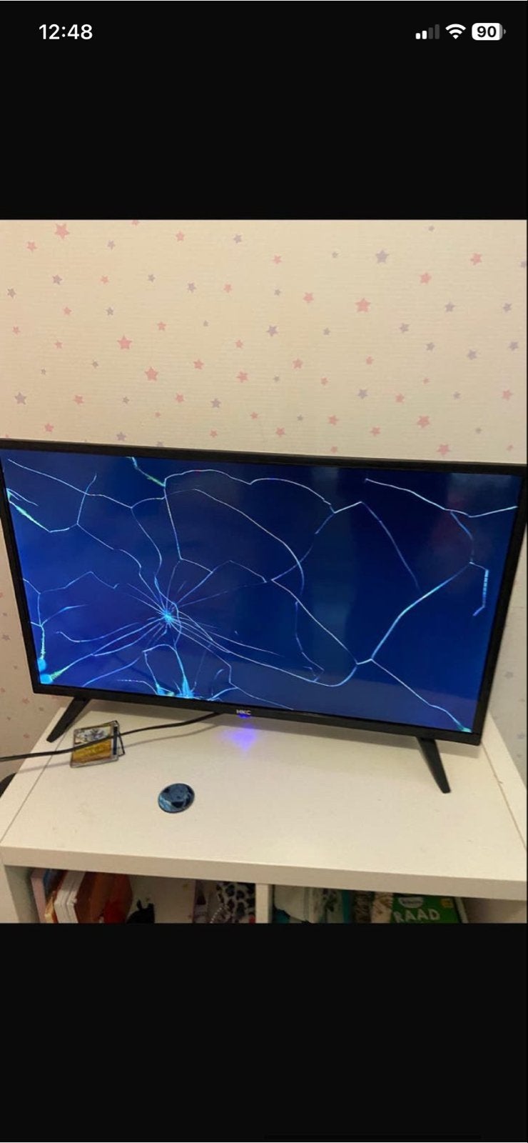 HKC TV met gebroken scherm - voor onderdelen, Ophalen, Niet werkend, Minder dan 40 cm, Overige merken