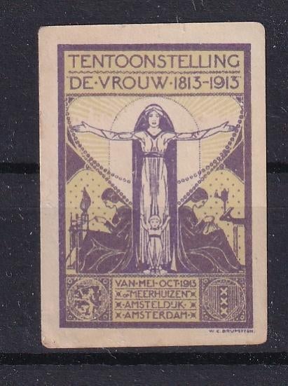 B41A) 1913 NL vignet Tentoonstelling de vrouw 1813-1913, Postzegels en Munten, Ophalen of Verzenden, T/m 1940, Postfris