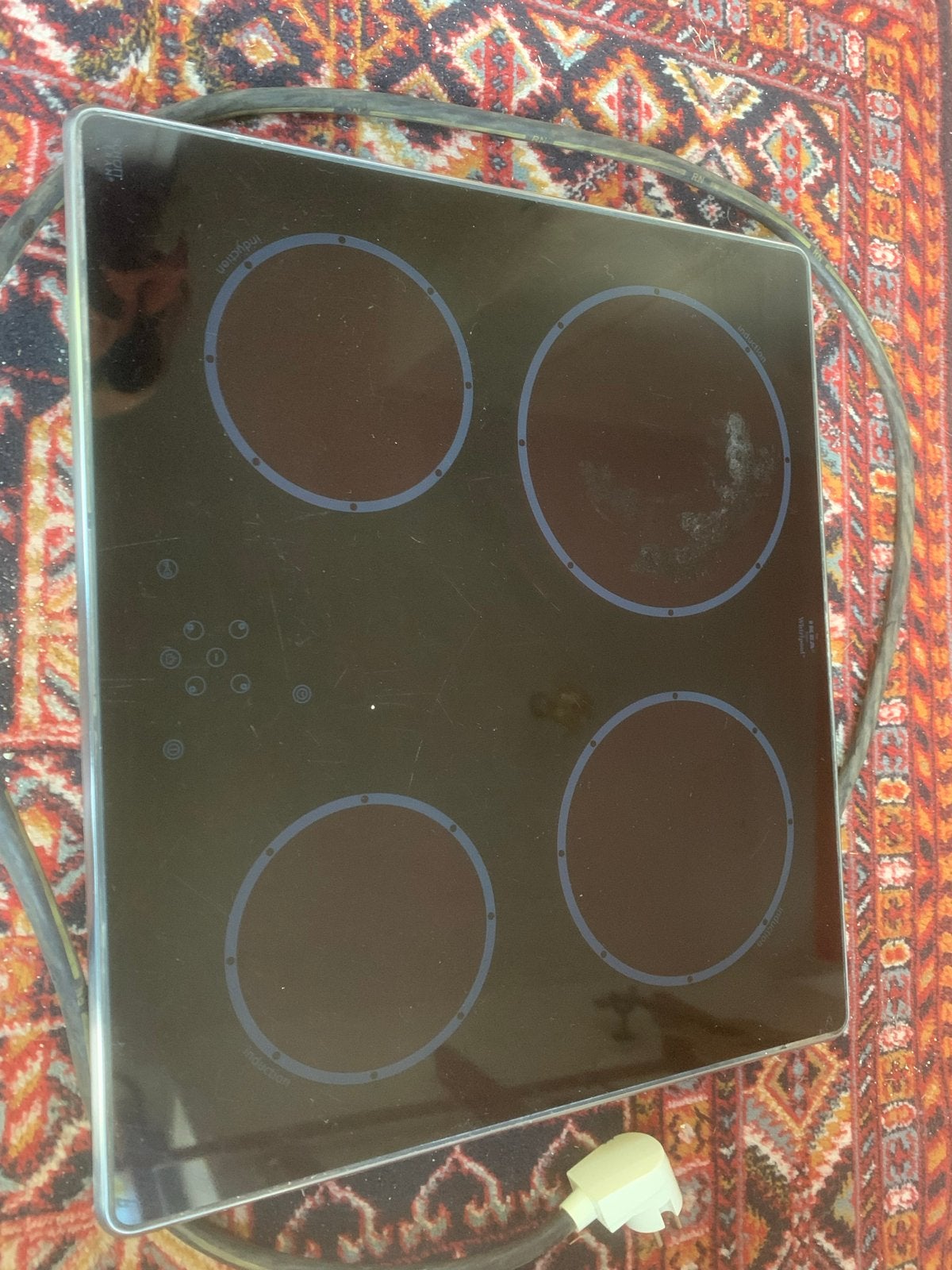 Ikea/whirpool inductie kookplaat met krachtstroom/perilex, Ophalen, Gebruikt, 4 kookzones, Energieklasse A of zuiniger