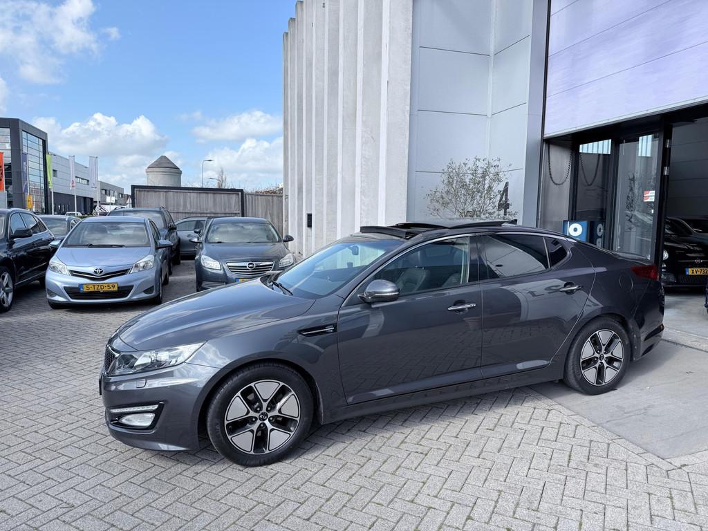 Kia Optima 2.0 CVVT Hybrid Super Pack PANO! CAMERA! LEER! IN, Euro 5, Gebruikt, Zwart, 4 cilinders