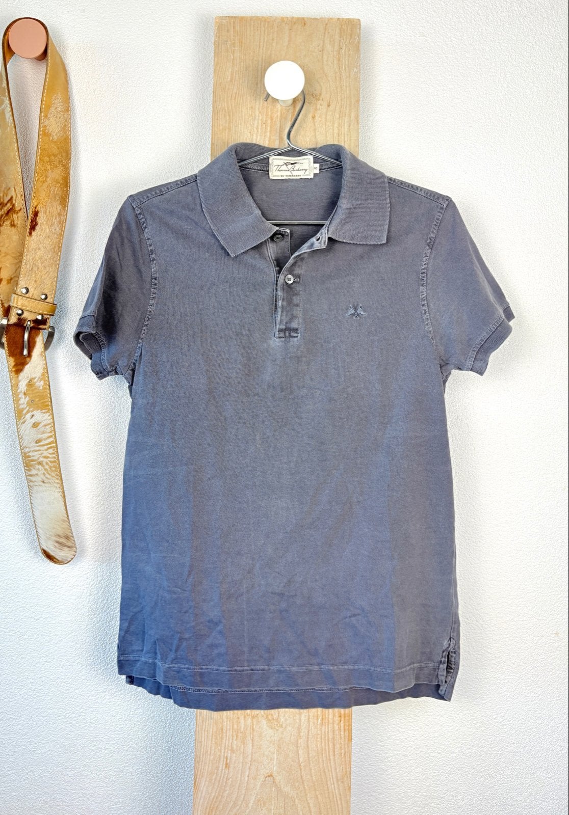 Thomas Burberry Polo Shirt - Maat S, Kleding | Heren, Polo's, Verzenden, Gedragen, Maat 46 (S) of kleiner, Grijs