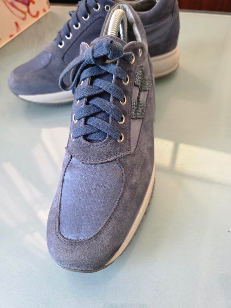 Hogan Interactive 39 blauwe sneakers suede satijn strass, Ophalen of Verzenden