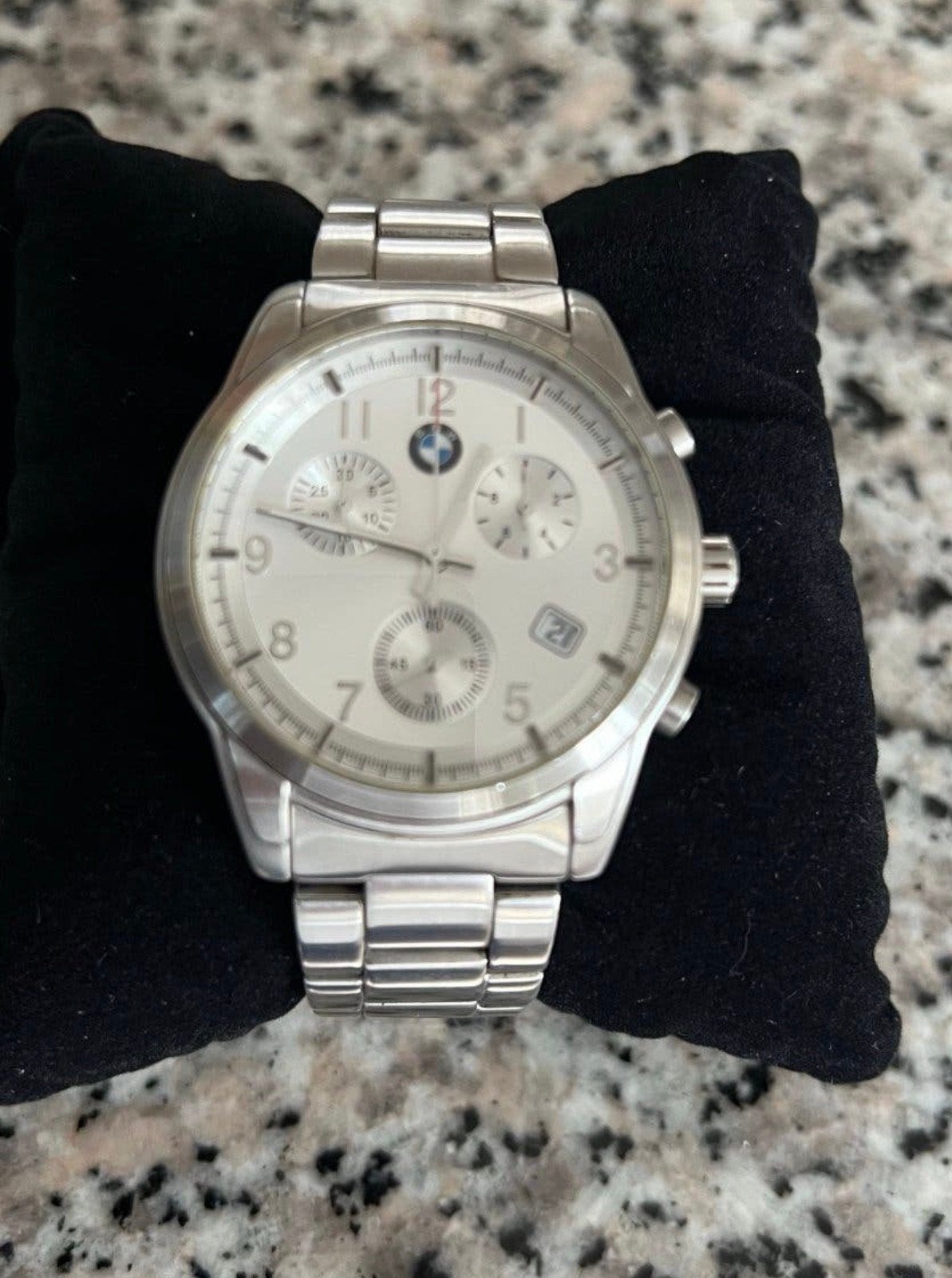 BMW Quartz Chronograph – Full Set - Swiss  – nieuwe batterij, Overige merken, Staal, Gebruikt, Staal