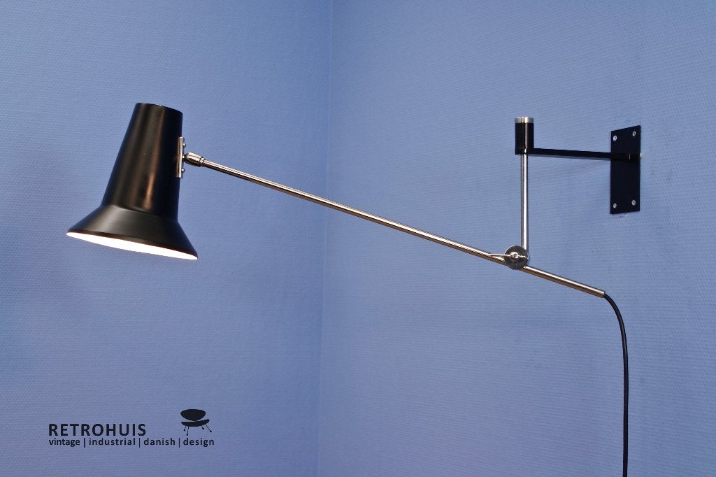 Wandlamp Hagoort vintage retro 1960s chroom, Ophalen of Verzenden, Gebruikt