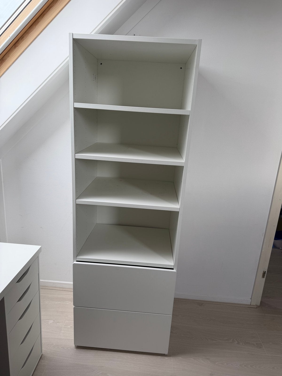 IKEA SMÅSTAD / PLATSA boekenkast met 2 lades – wit, Ophalen, Minder dan 50 cm, 200 cm of meer, Zo goed als nieuw