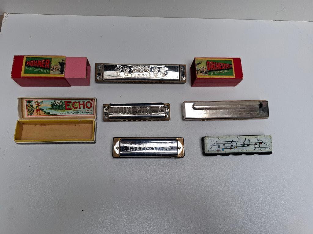set van 5 mondharmonica's Hohner Echo Star Harpmaster R, Verzenden, Gebruikt