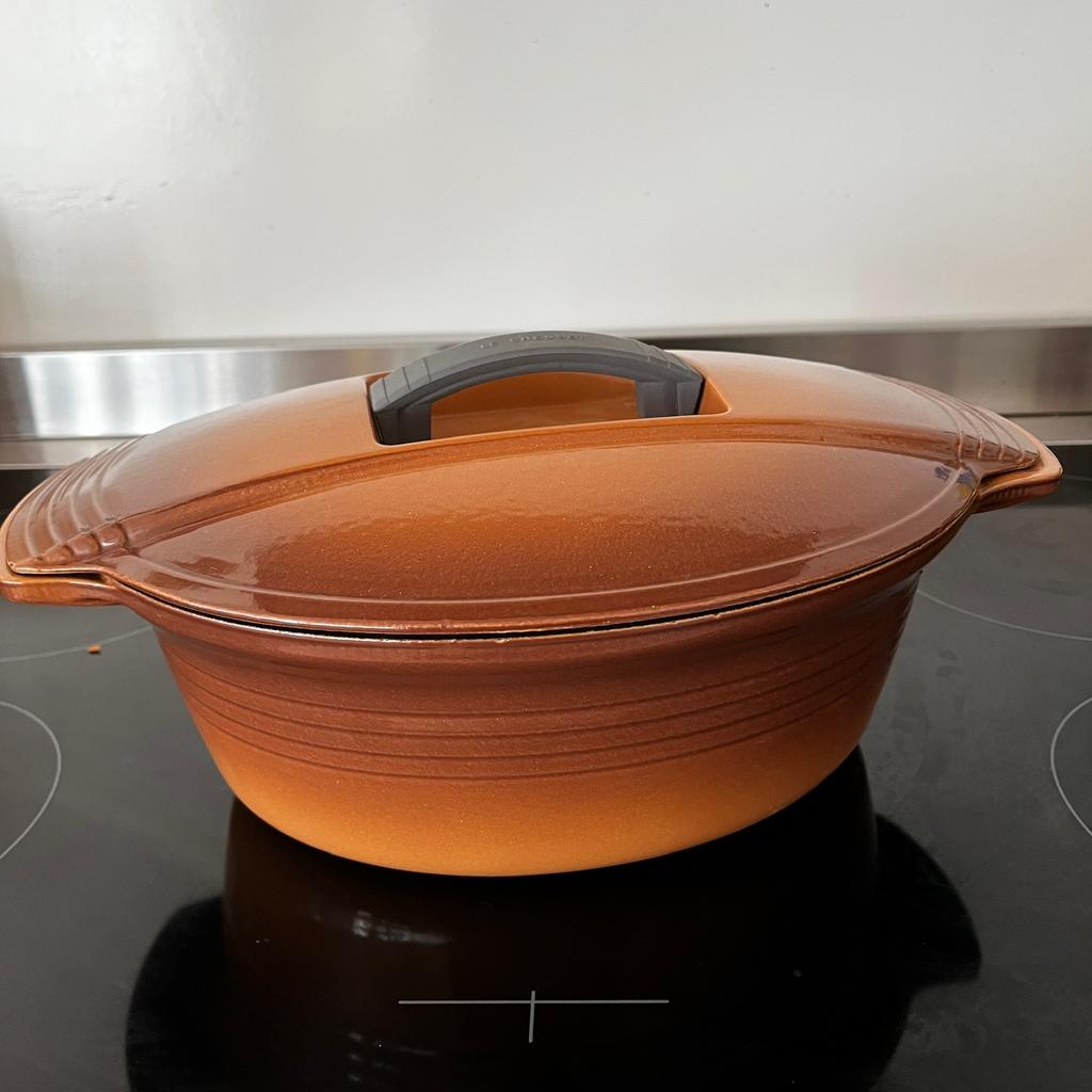 Le Creuset braadpan ovaal gietijzer, Ophalen of Verzenden, Zo goed als nieuw, Gietijzer, Koekenpan of Braadpan