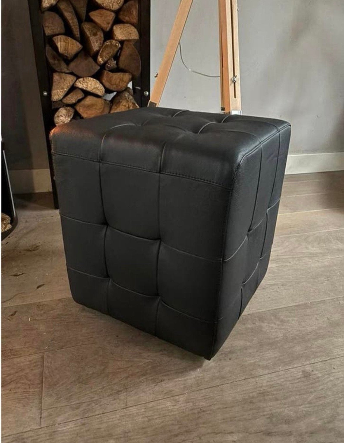 Cyra sofa zwart poef kubus hocker voetenbank nachtkastje, Ophalen, ., ., Nieuw
