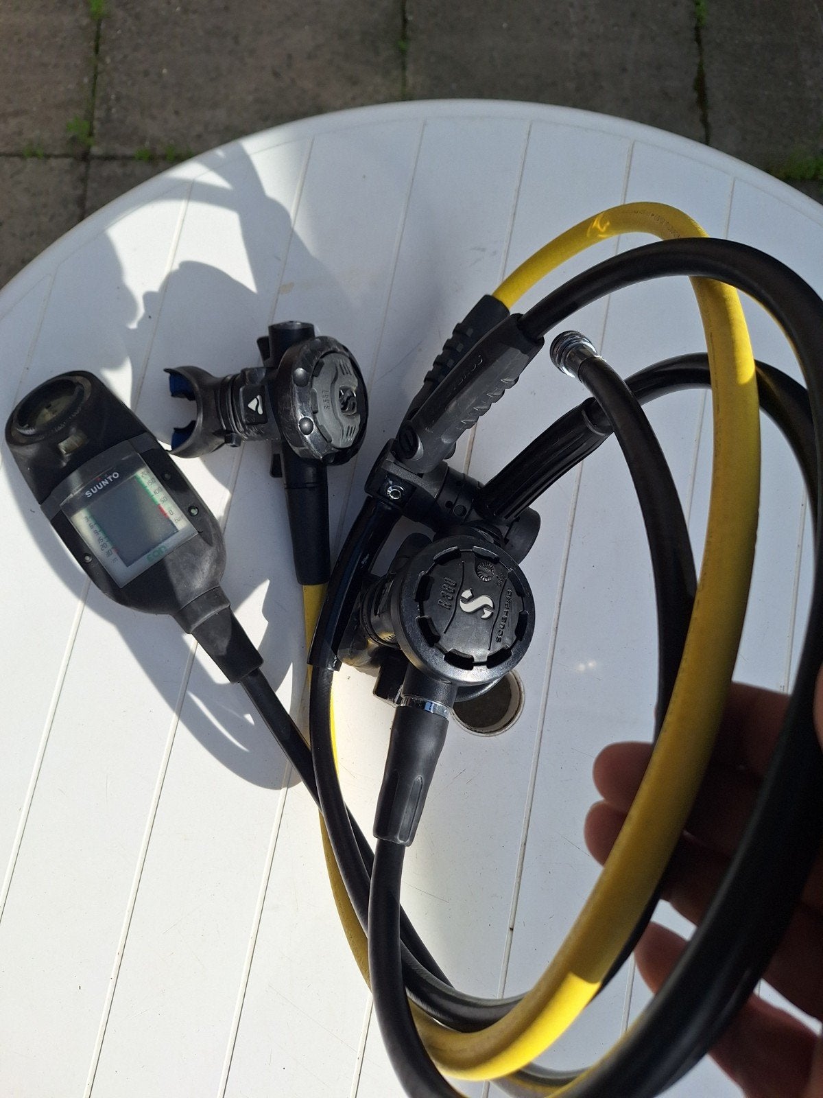Scubapro ademautomaat mk20 met r380 automaat, Ophalen of Verzenden, Gebruikt, Duikcomputer