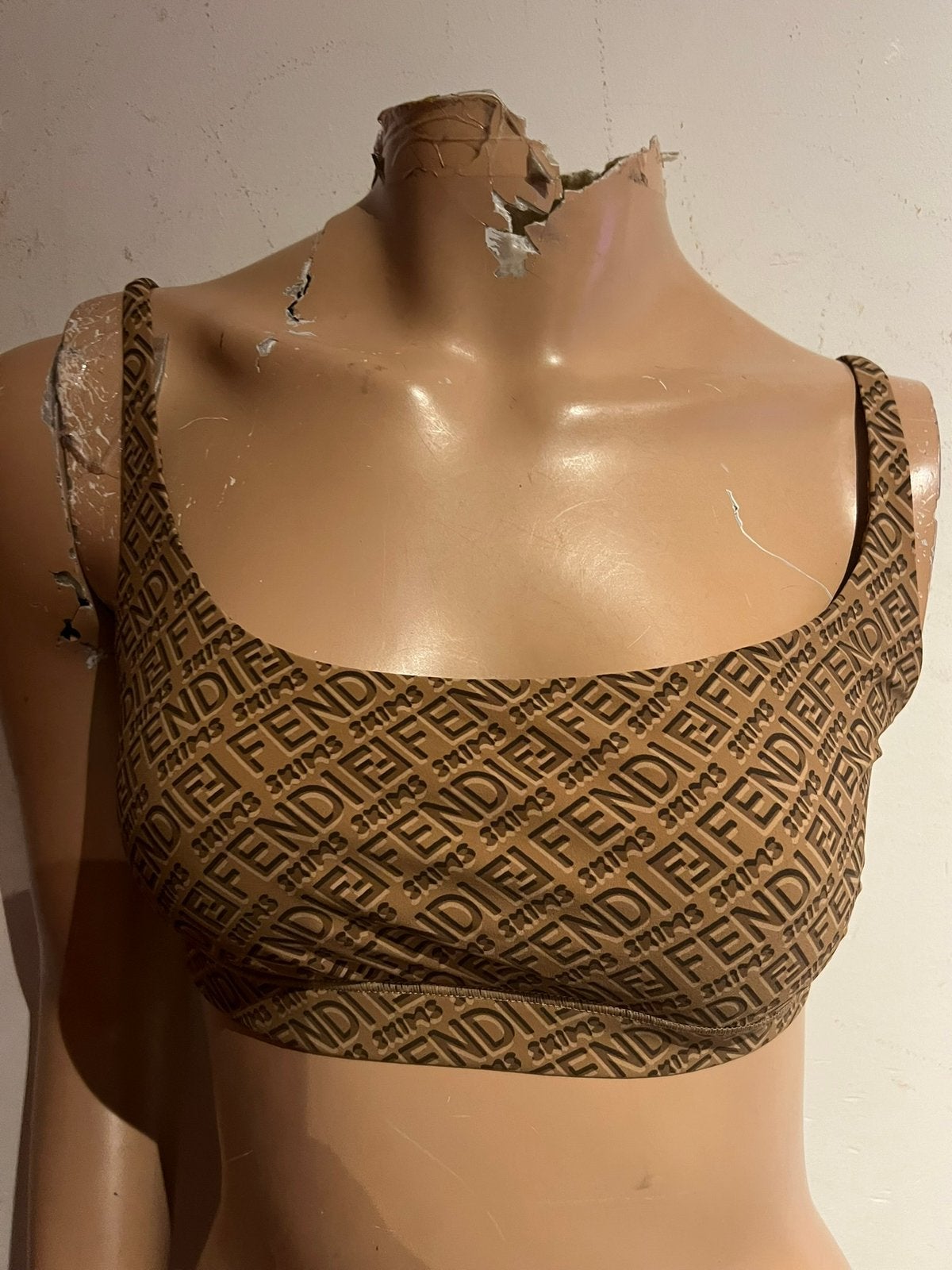FENDI x SKIMS top met LOGO maat m origineel zgan, Maat 38/40 (M), Bruin, G, Ophalen of Verzenden