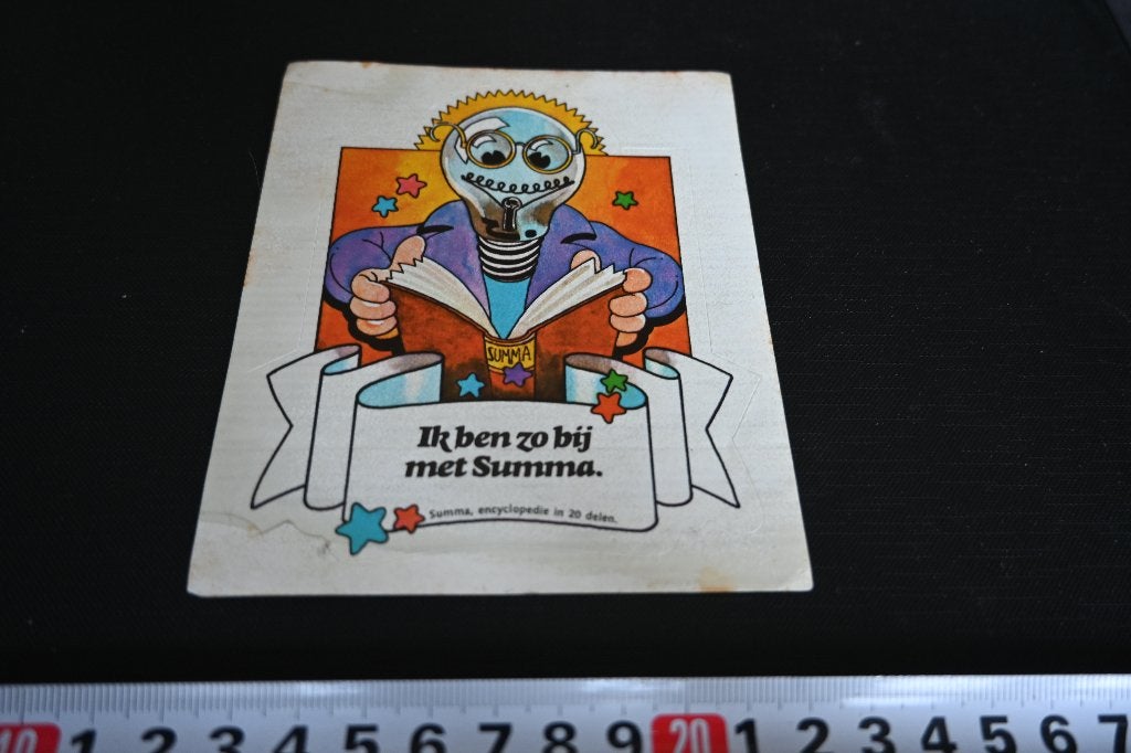 sticker ik ben zo bij met summa encyclopedie strip lampje, Ophalen of Verzenden, Zo goed als nieuw