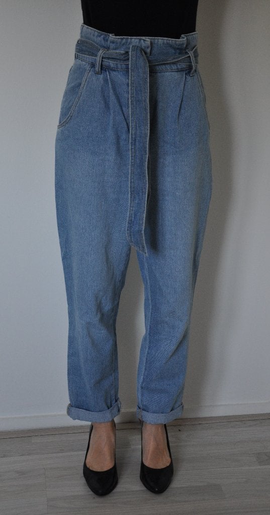 h&m jeans xs, mom jeans xs, paperbag jeans xs, H&M, Blauw, Ophalen of Verzenden, Zo goed als nieuw