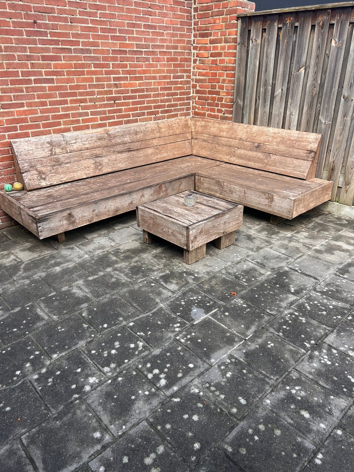 Tuinbank hoekbank, Ophalen, Gebruikt