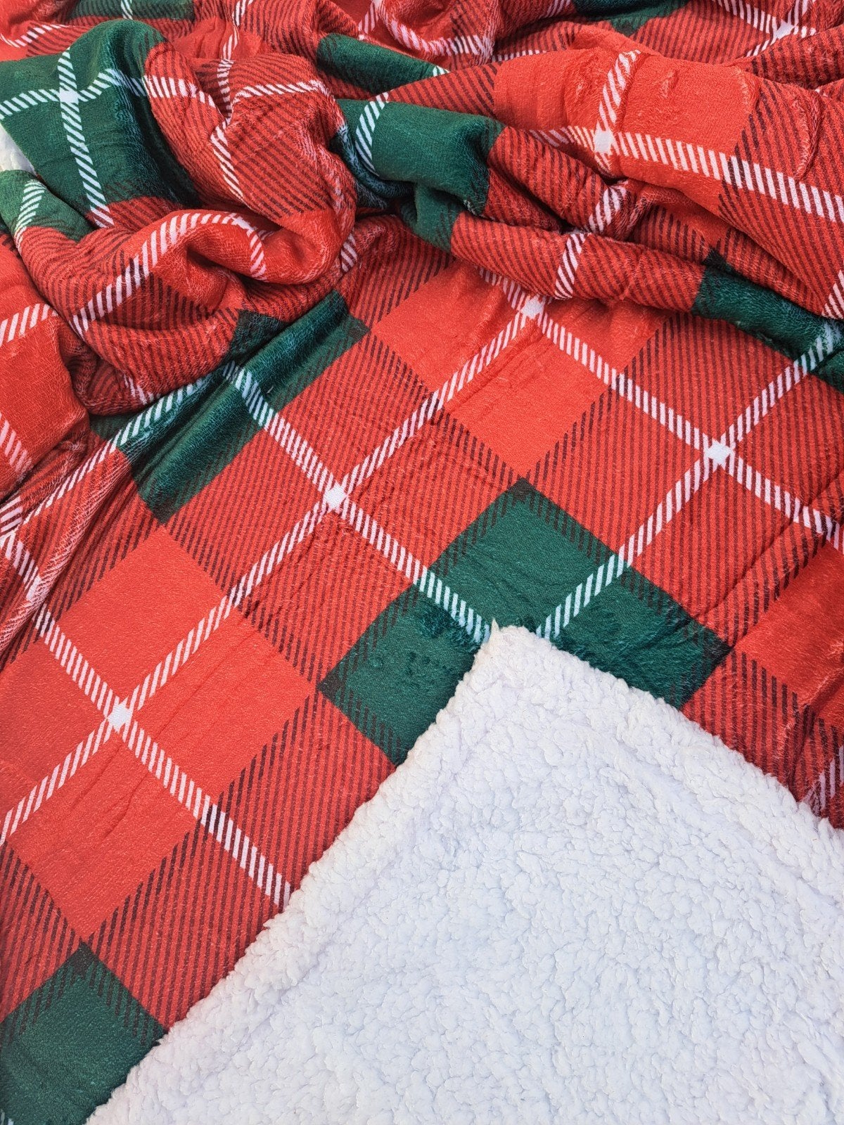Kerstdeken tartan rood groen *NIEUW* kerst plaid., Verzenden, Nieuw