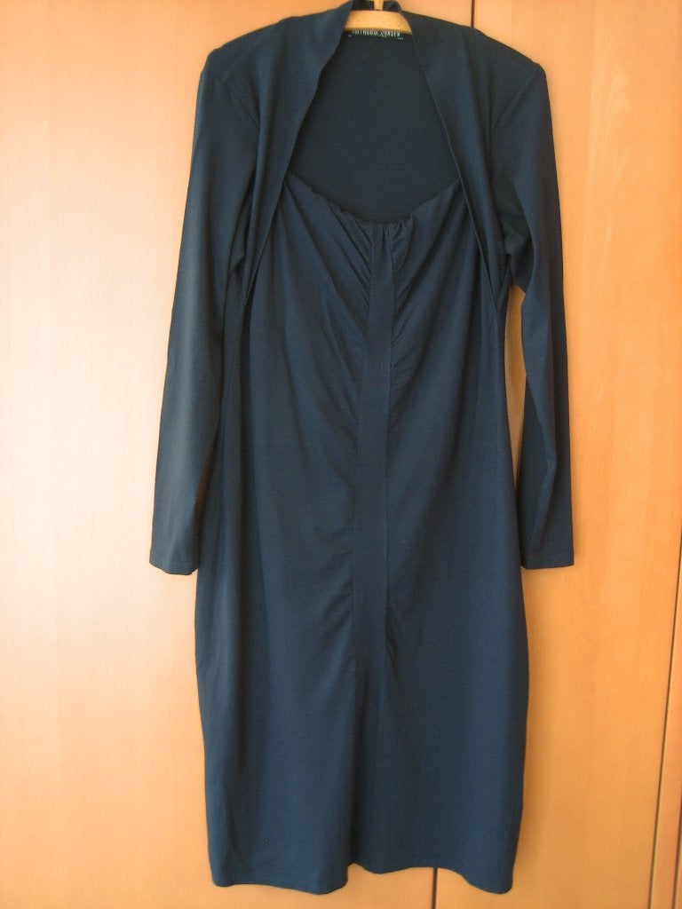 Nachtblauw jurk met vaste bolero JUFFROUW JANSEN 40 snazzeys, Kleding | Dames, Maat 38/40 (M), Blauw, Nieuw, Ophalen of Verzenden