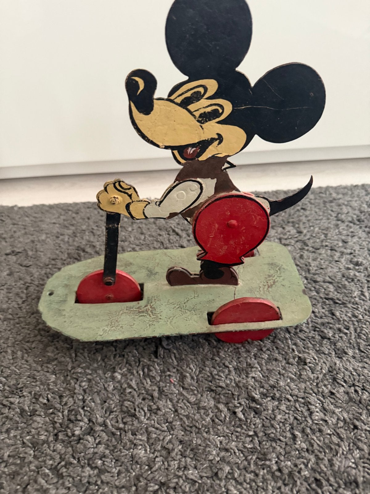 Zeldzaam werkend trek speelgoed Mickey Mouse uit de jrn '30, Antiek en Kunst, Antiek | Speelgoed, Ophalen