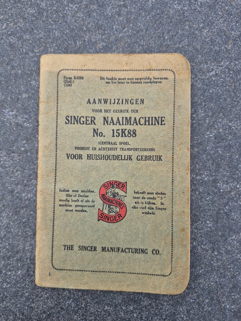 Gebruiksaanwijzing Singer 15K88, Antiek en Kunst, Antiek | Naaimachines, Ophalen of Verzenden