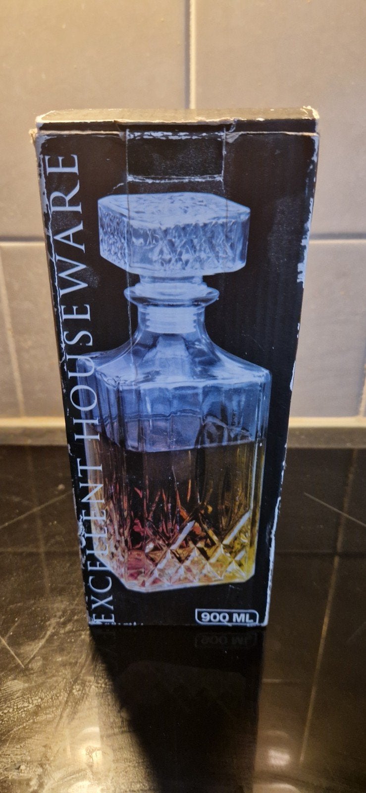 Glazen karaf met dop - 900 ml, Antiek en Kunst, Ophalen
