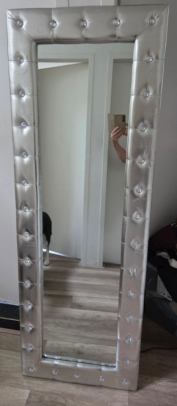 Mooie grote passpiegel.Gratis afhalen., Ophalen, Gebruikt, 75 tot 100 cm, 150 tot 200 cm