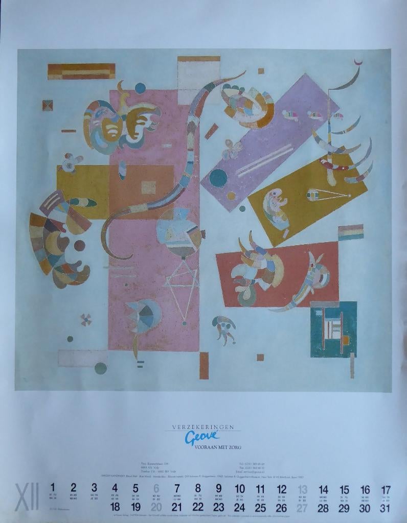 Blue World - Wassili Kandinsky poster, Ophalen of Verzenden, Gebruikt, A1 t/m A3, Rechthoekig Liggend