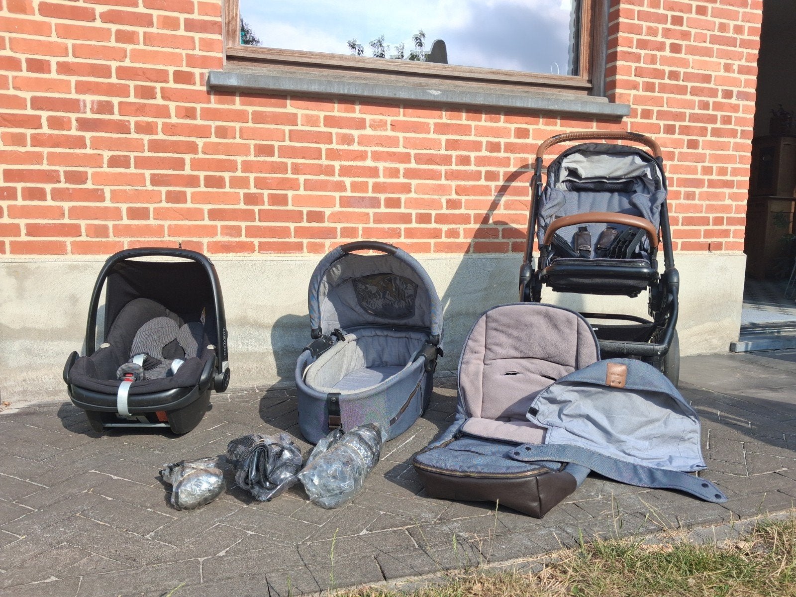 Mutsy Evo Combiwagen met Maxi-Cosi en Reiswieg, Ophalen, Gebruikt, Combiwagen, Met autostoeltje