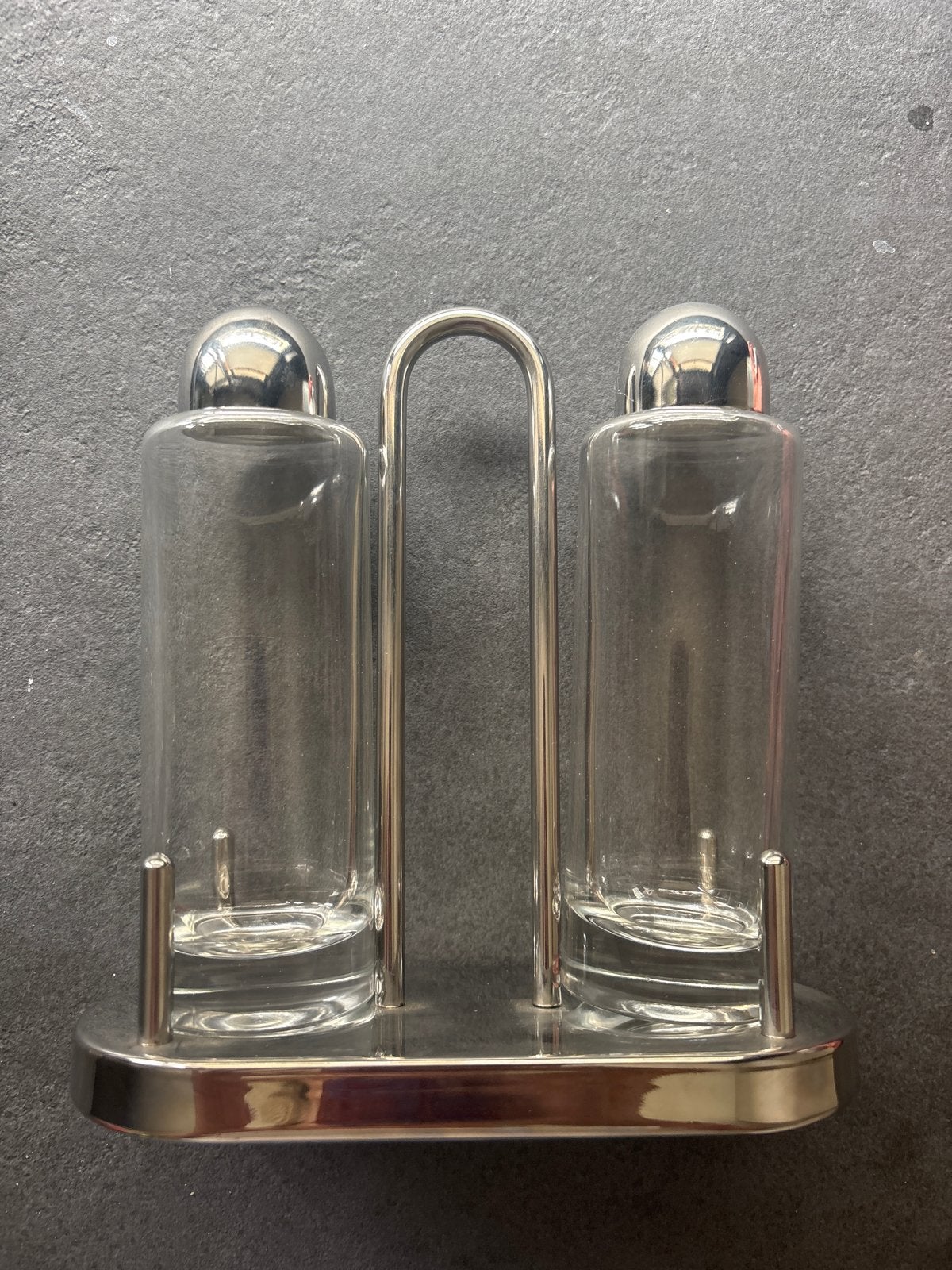 Alessi Olie en Azijnstel - Zo goed als nieuw, Overige typen, Zilver, Ophalen of Verzenden, Zo goed als nieuw