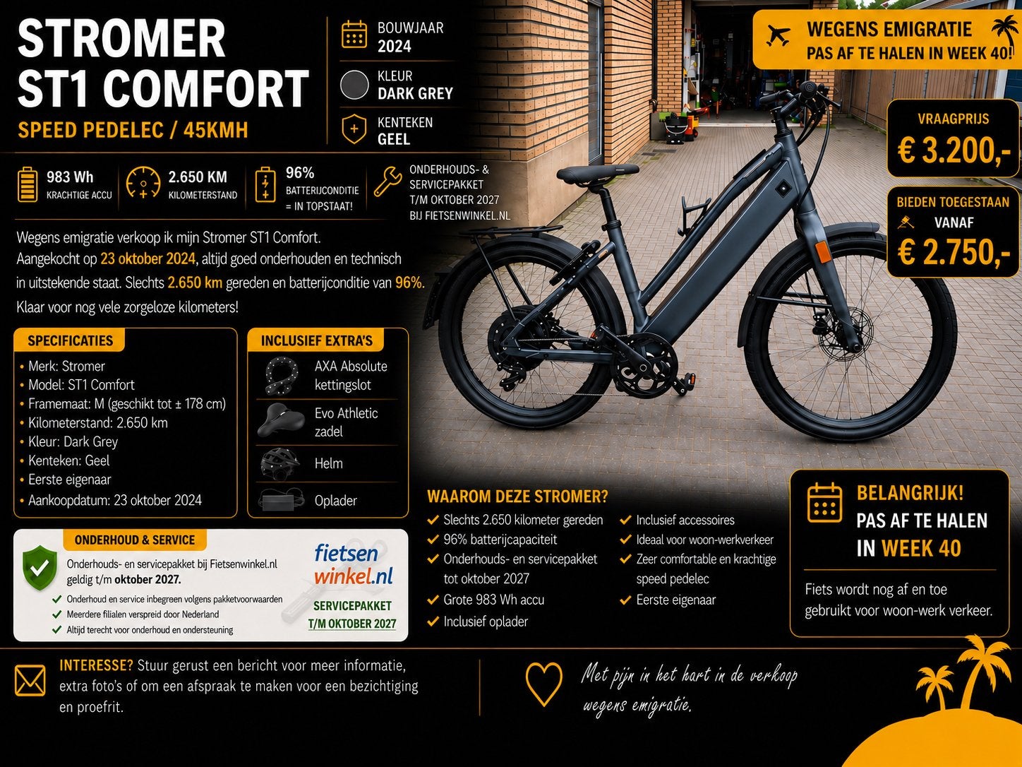 Stromer ST1 Comfort  - 983Wh - 2650km - maat M, Ophalen, Zo goed als nieuw, 51 tot 55 cm, Stromer