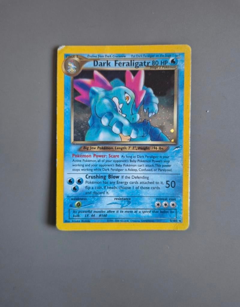 Dark Feraligatr Holo Pokemon Kaart - Zie Staat, Ophalen of Verzenden, Gebruikt, Losse kaart, Foil