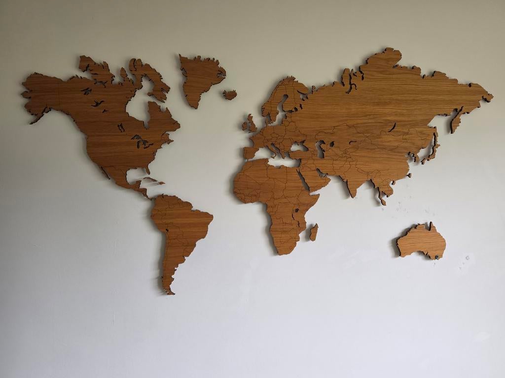 Houten Wereldkaart, Ophalen of Verzenden