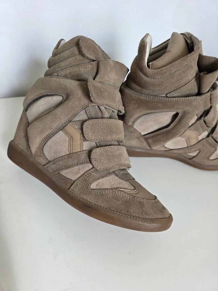 Isabel Marant Bekett Wedge Sneakers - Taupe - Maat 38, Ophalen of Verzenden, Gedragen, Maat 38/40 (M), Jack