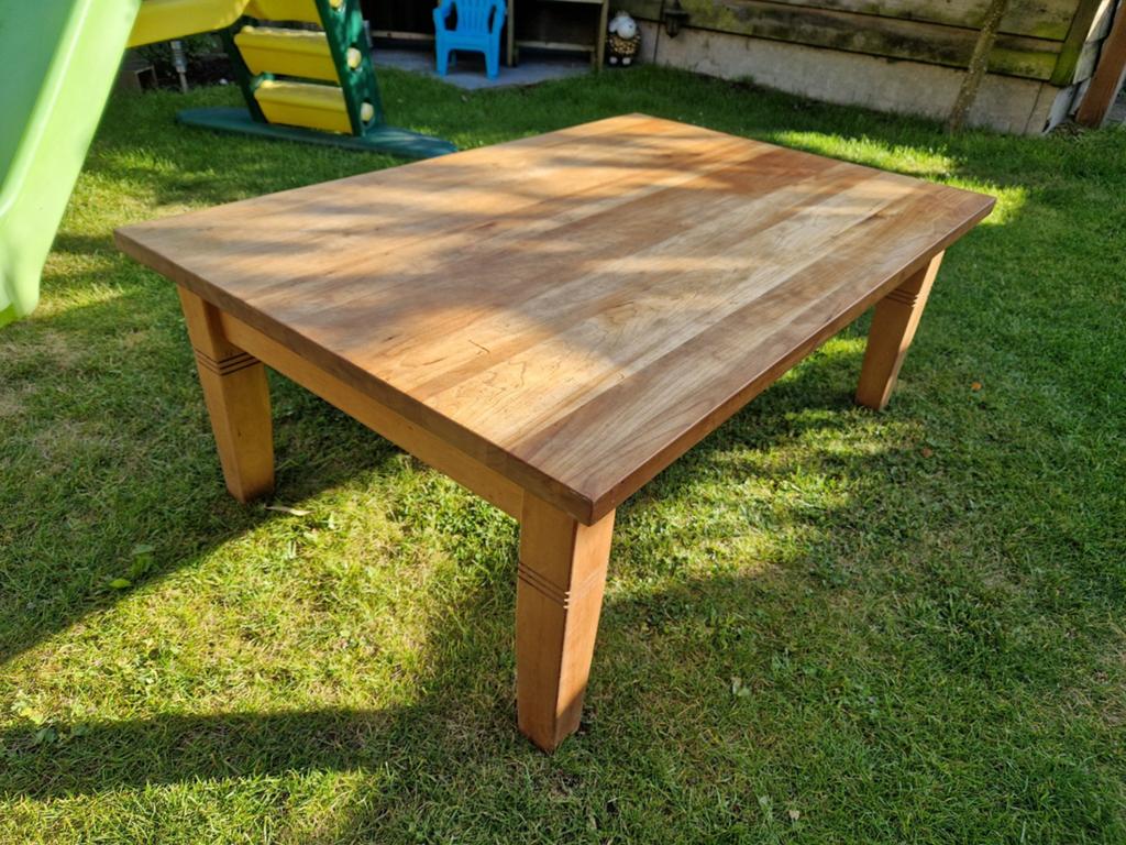 Kersenhouten salontafel met lade (120x80x45 cm), Huis en Inrichting, Tafels | Salontafels, Ophalen, Gebruikt, 100 tot 150 cm, Klassiek, landelijk