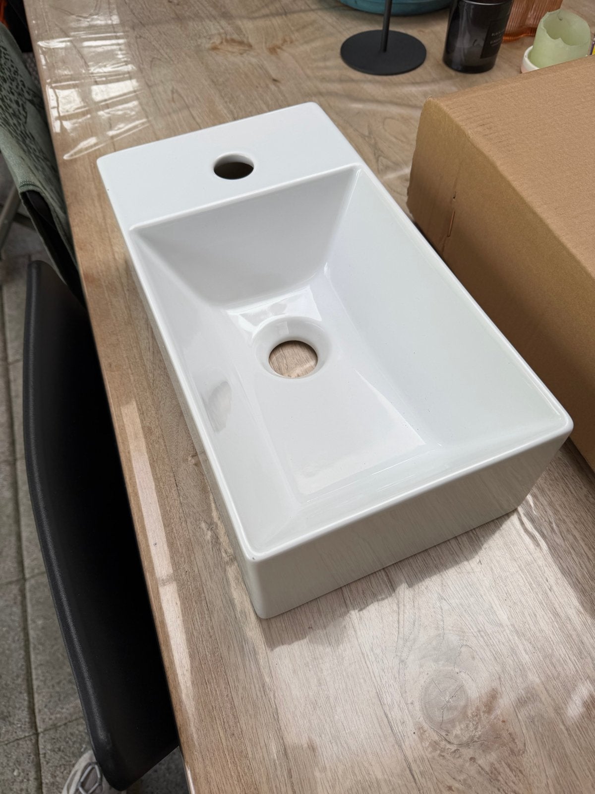 Nieuwe Azzurra Lavabo Squared wastafel 40x22 cm, Ophalen of Verzenden, Nieuw, Wastafel