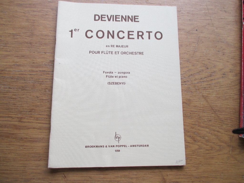 Devienne 1e Concerto in Re Majeur voor Fluit en Orkest, Gebruikt, Klassiek, Piano, Ophalen of Verzenden