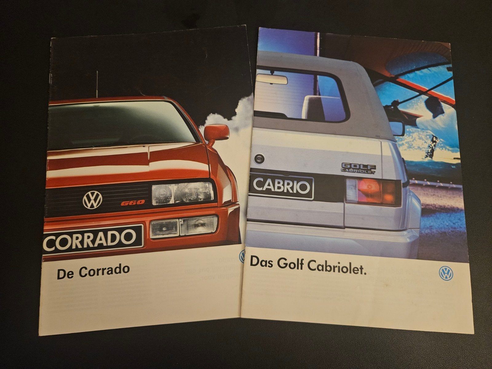 2 Brochures Volkswagen Corrado & Golf Cabriolet, Ophalen of Verzenden, Zo goed als nieuw, Volkswagen