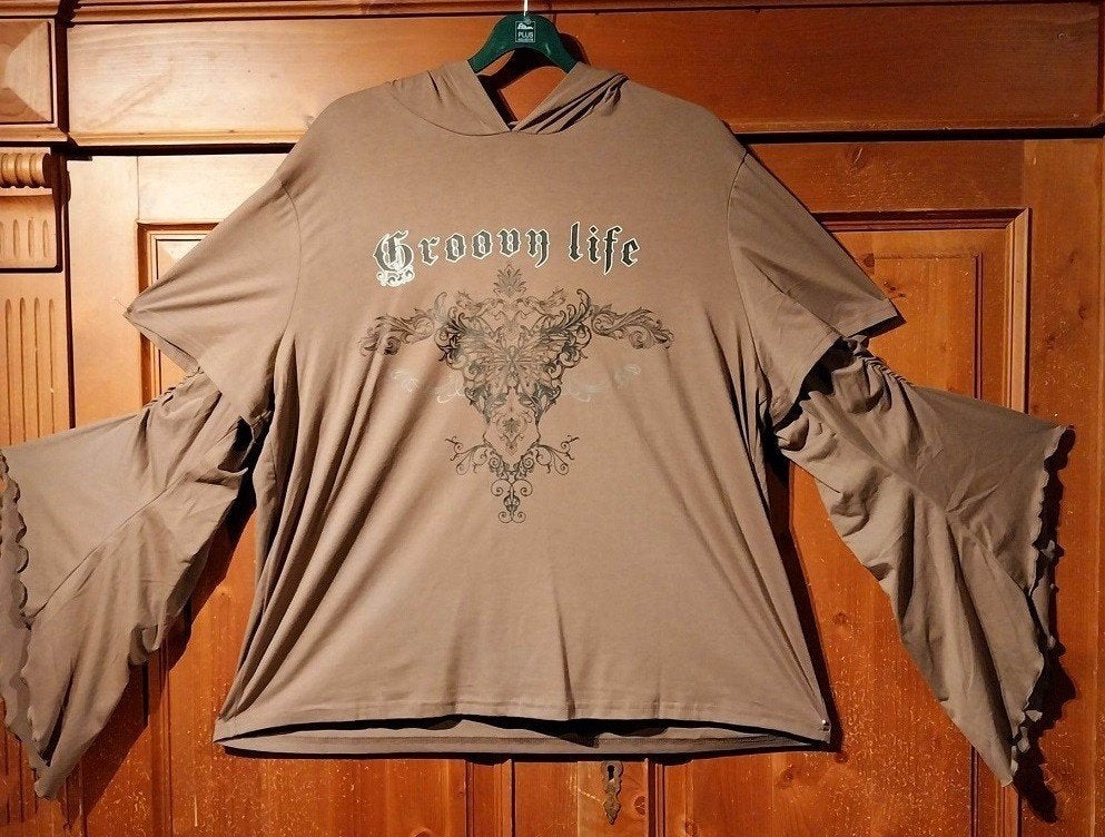 Gothic Punk Rave shirt beige-bruin 50-52, Ophalen of Verzenden, Nieuw, Beige, Shirt of Top