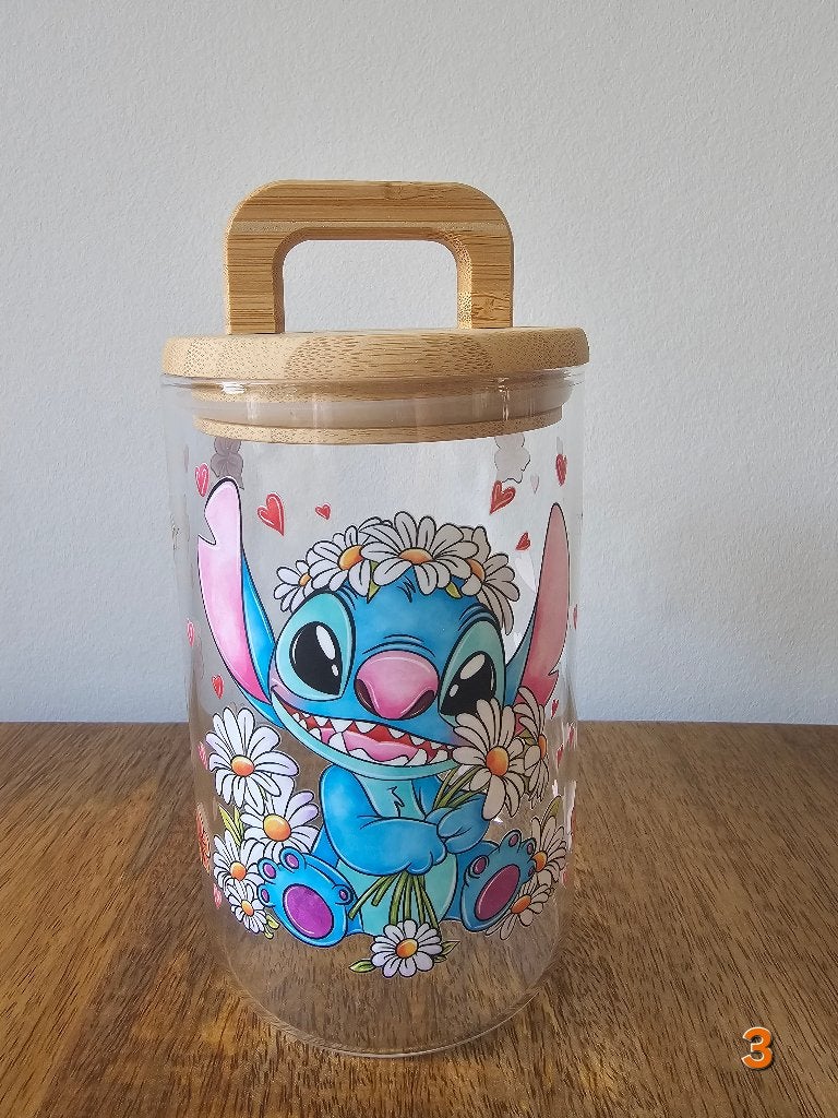 Cashstuffing spaarpot, voorraadpot, snoeppot Stitch bloemen, Ophalen of Verzenden, Nieuw, Overige materialen, Dier