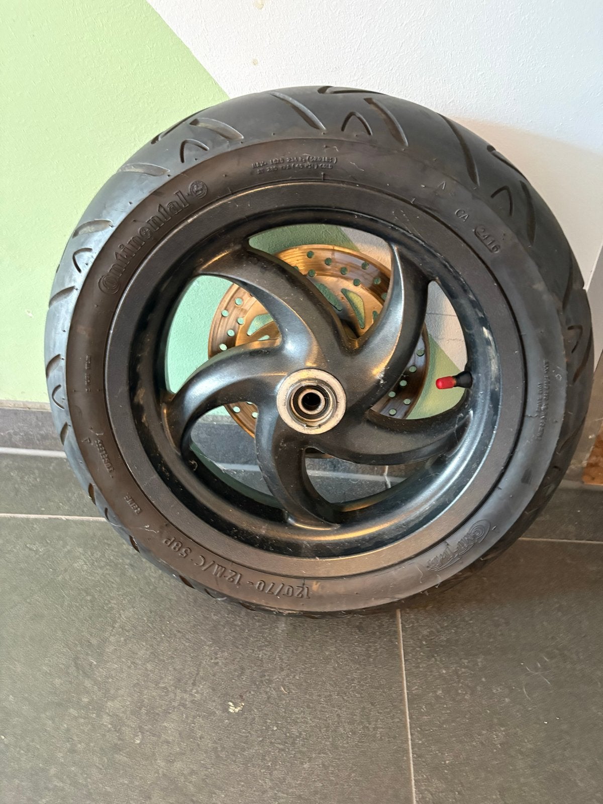 Gilera Runner voorwiel met band en remschijf, Ophalen, Gebruikt, Overige typen, Piaggio