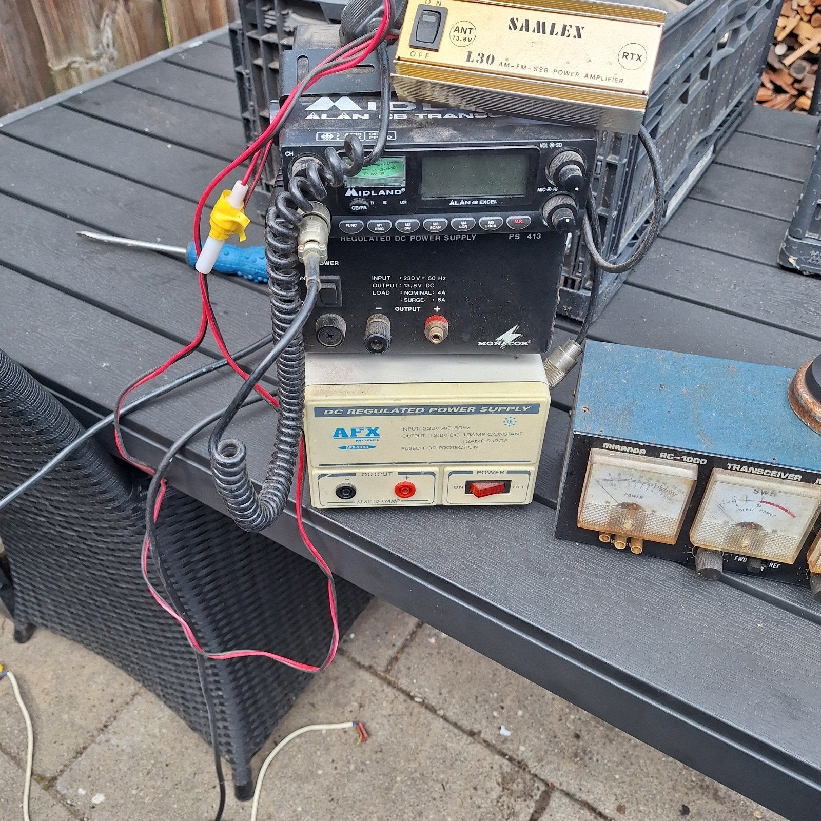 CB Radio Set: Midland Alan Transceiver, Samlex Versterker, Ophalen of Verzenden