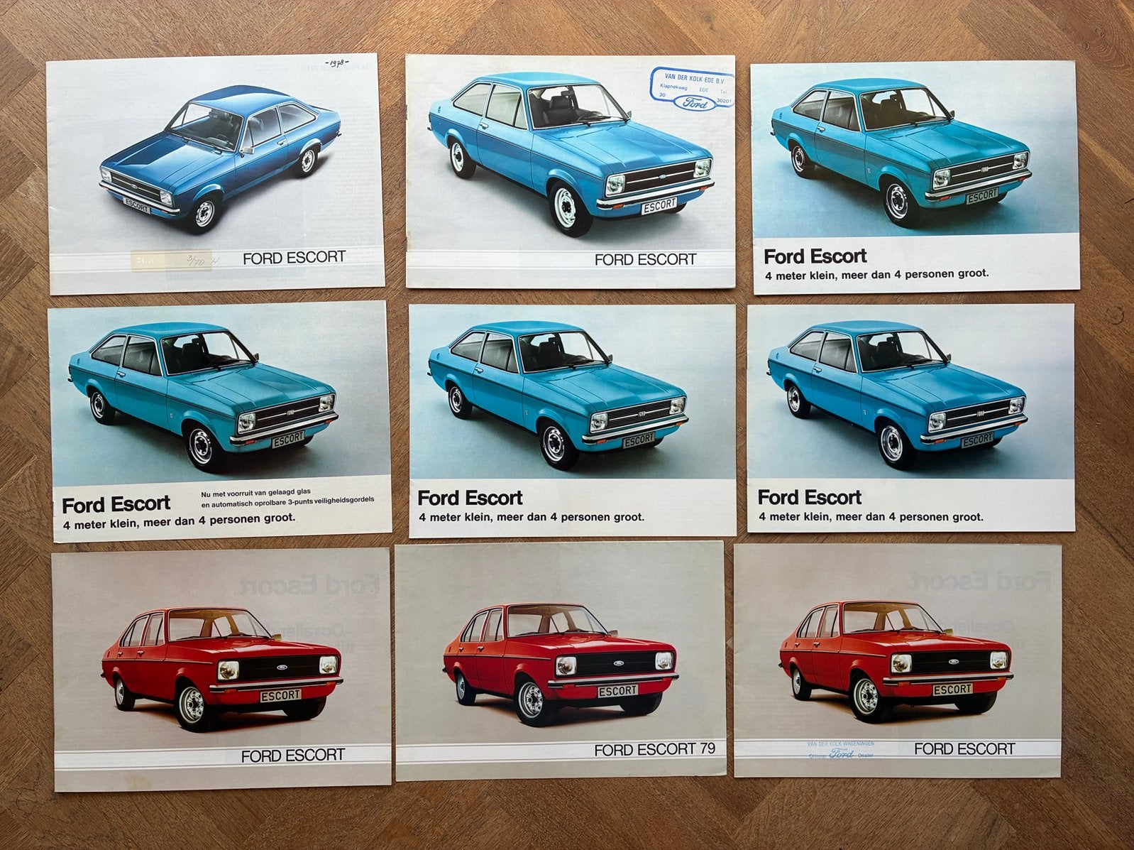 Ford Escort Mk2 brochures - 9 stuks, Verzenden, Zo goed als nieuw, Ford
